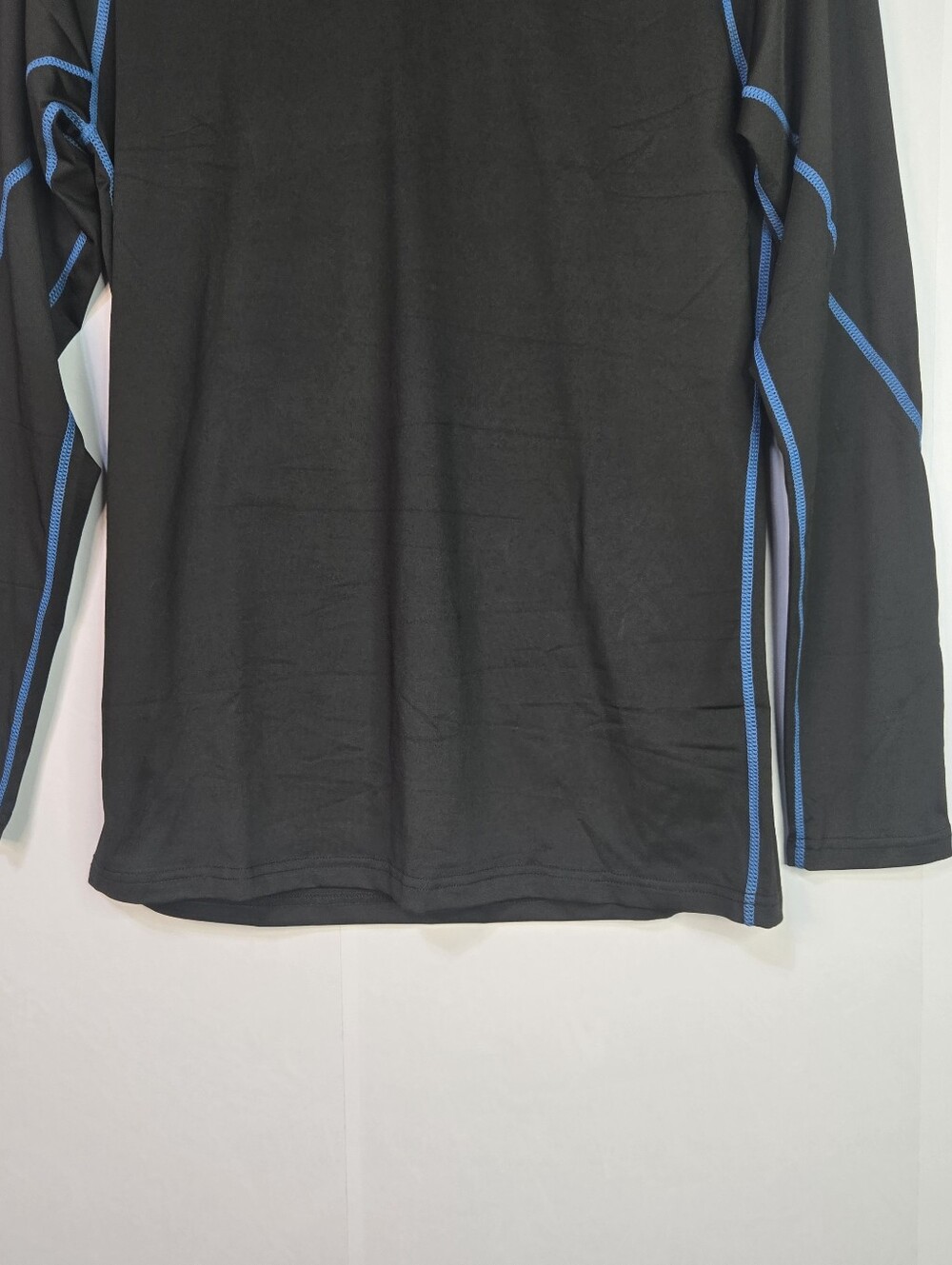 Bundle-5 Black Athletic Sz M L/Sl Athleisure Shirts, Various Colored Stitching - Picture 5 of 8